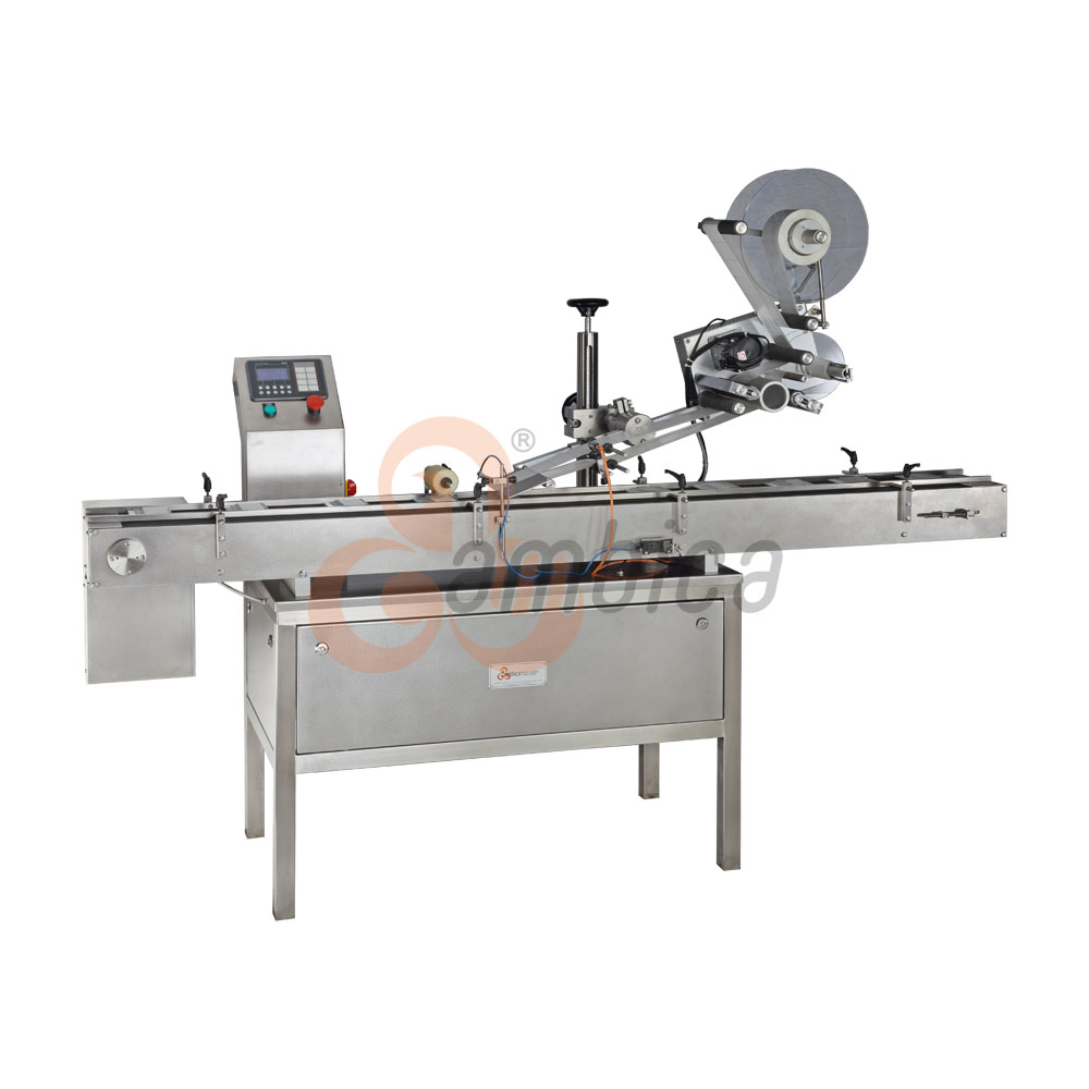 Automatic High Speed Top Side (Horizontal) Self-Adhesive (Sticker) Labelling Machine for Tubes, Pouches and other Containers. Model: AHL-100TSA